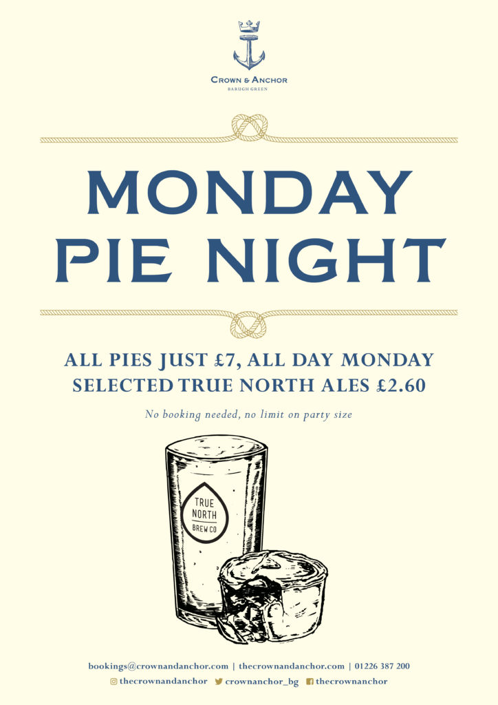 Monday Pie Night at The Crown & Anchor
