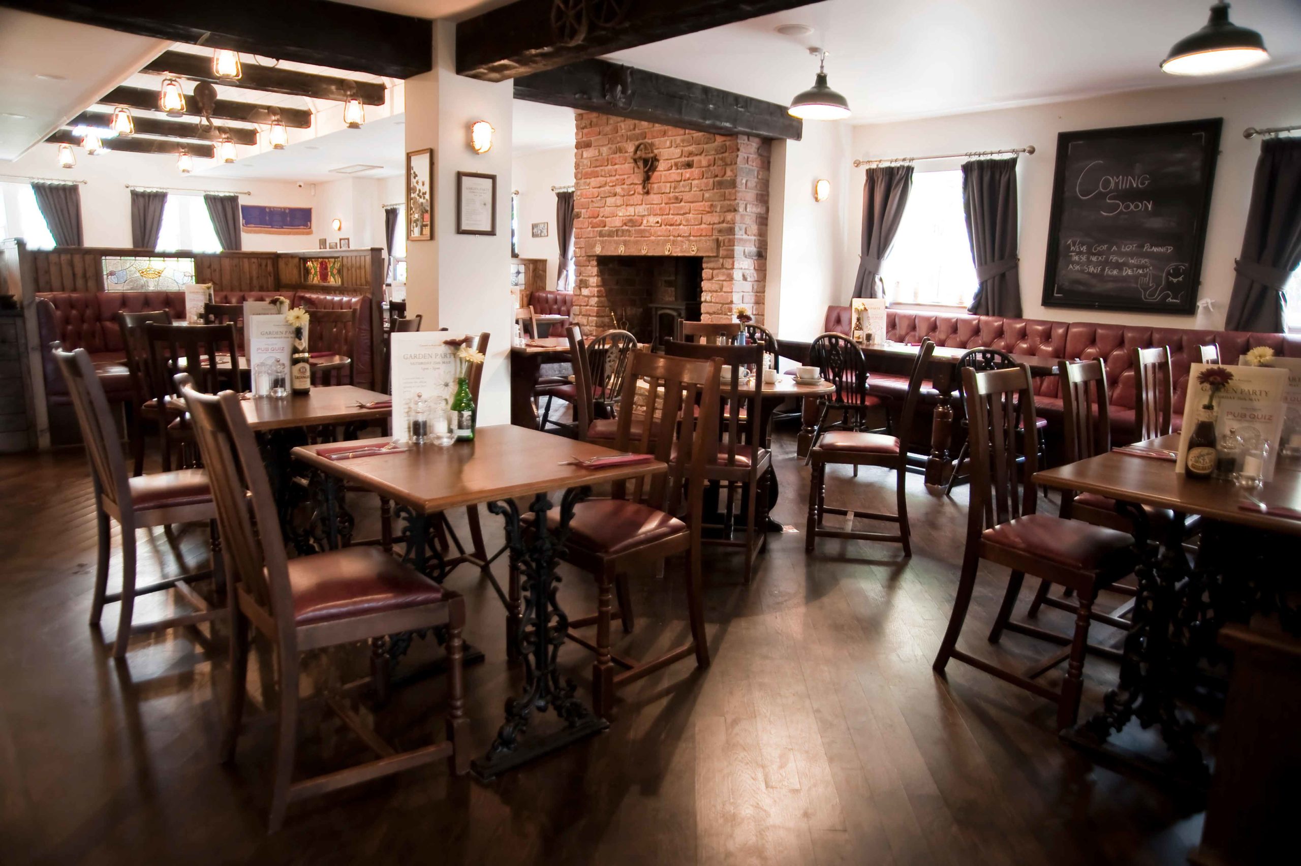 Inside eating area at The Crown &amp; Anchor